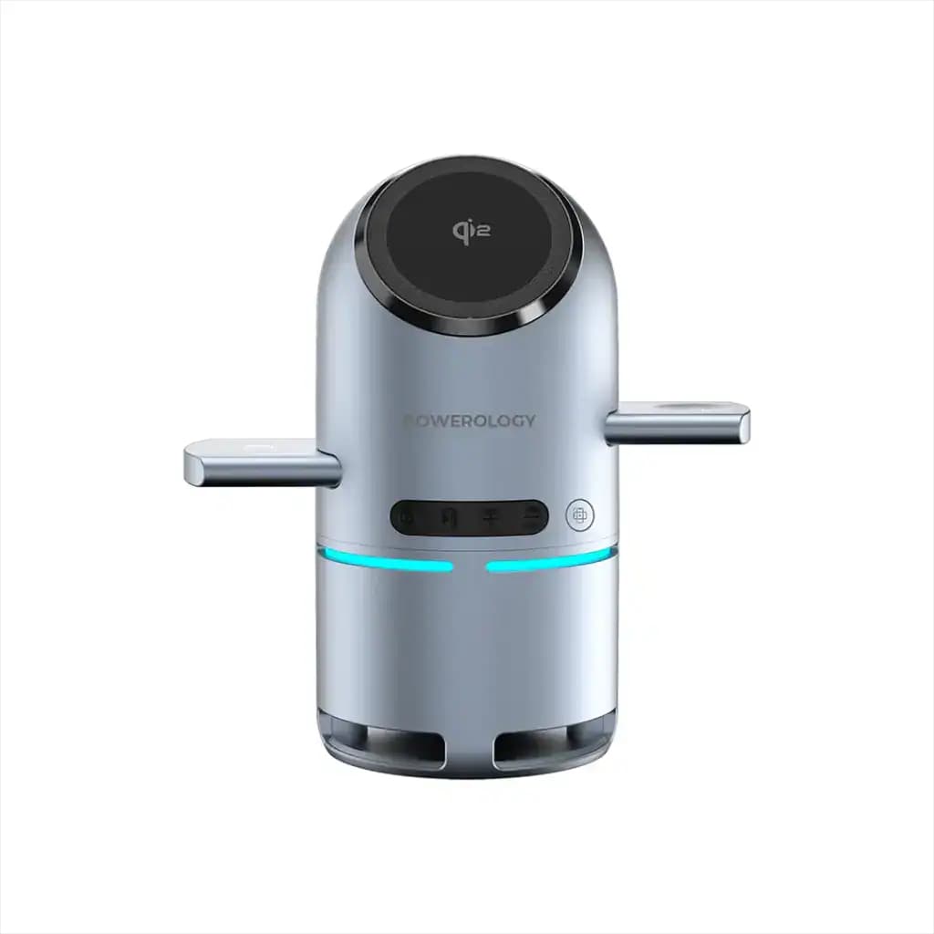 شارژر وایرلس به همراه اسپیکر پاورولوژی مدل PWCUQC039