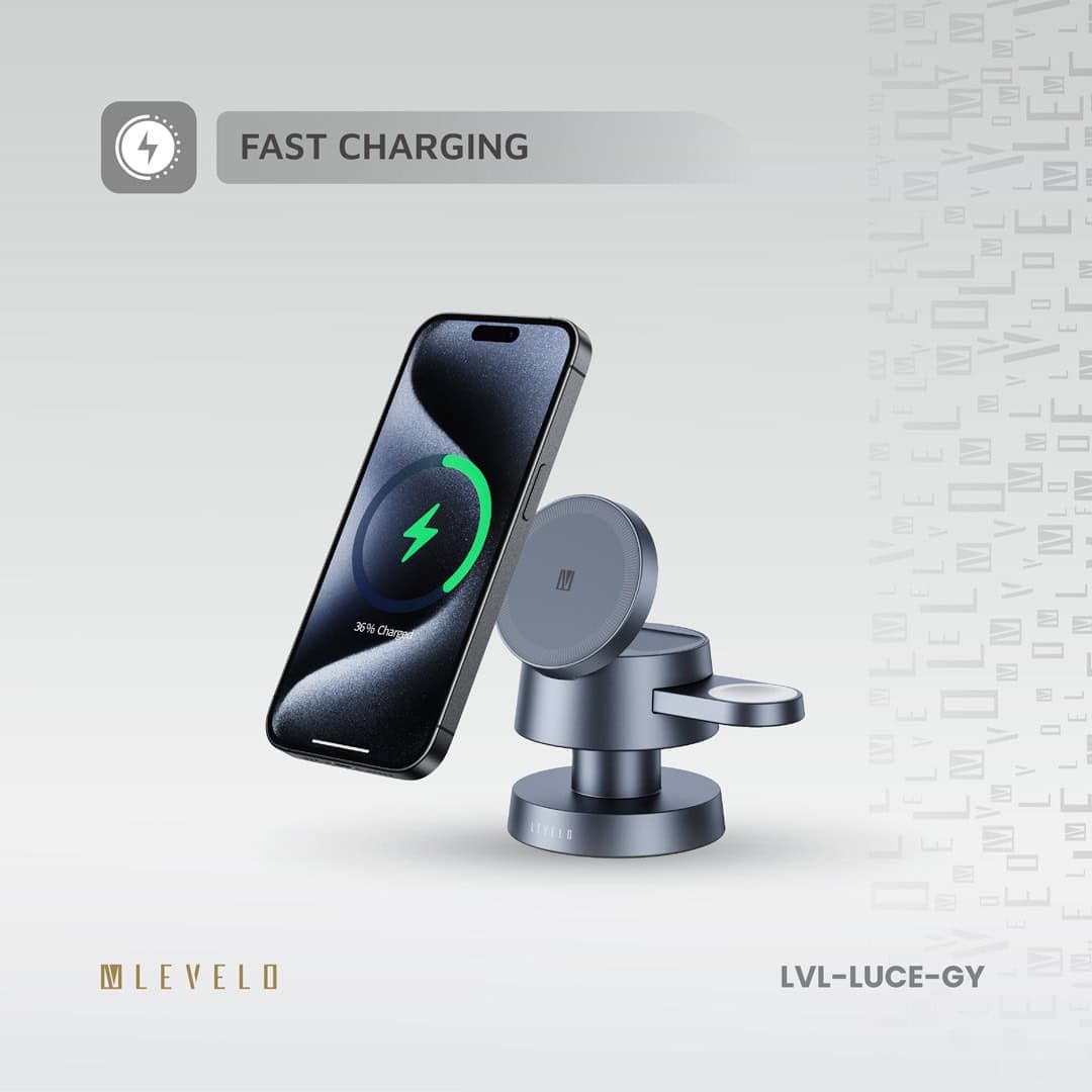 شارژر وایرلس رومیزی 4 کاره لولو Levelo Luce 4in1 Wireless Charger LVL-LUCE — تصویر ۴