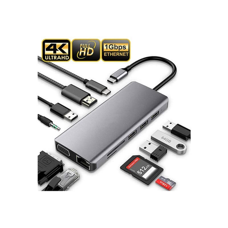 هاب 11 پورت USB-C پاورولوجی مدل P11CHBGY