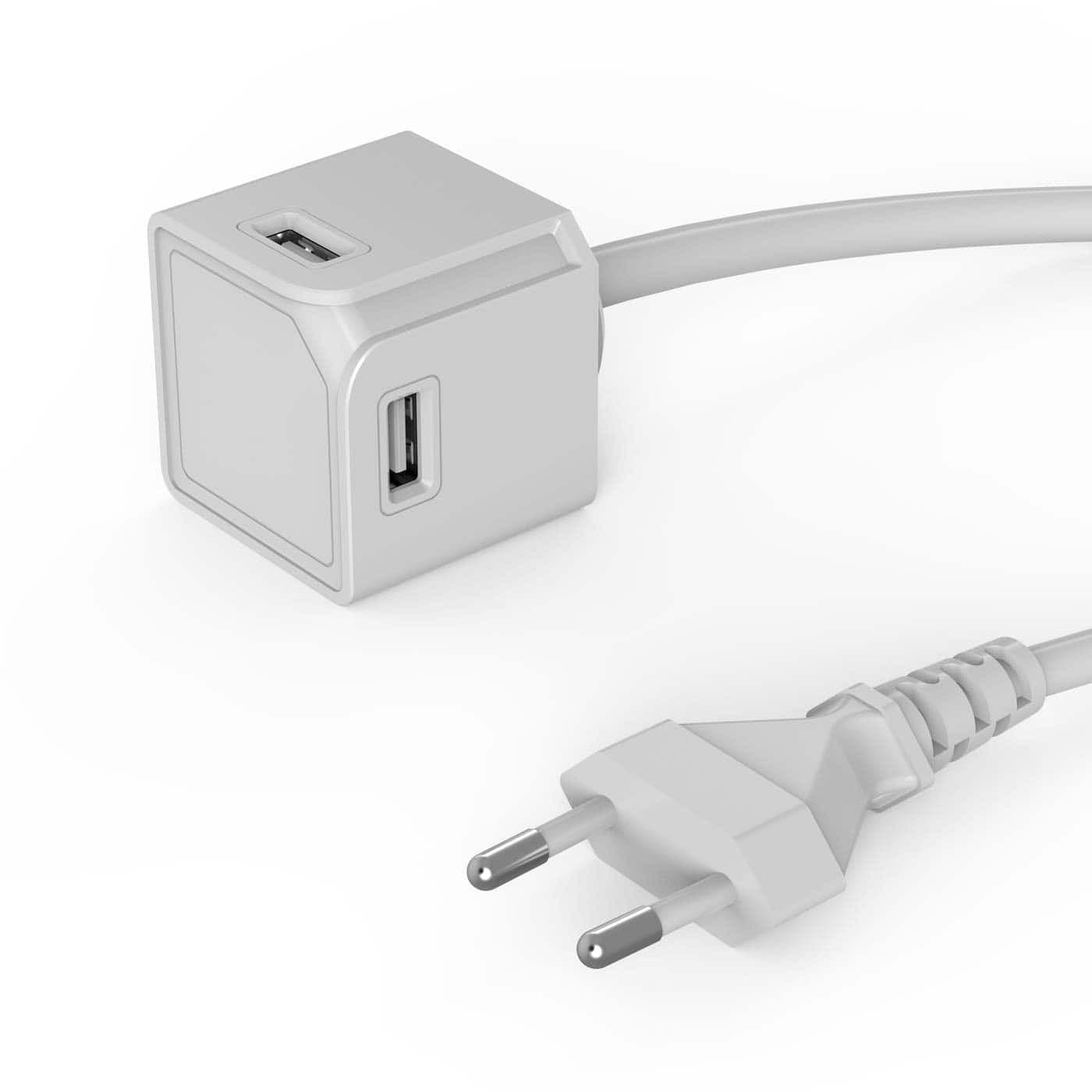 Allocacoc USBcube Extended 4 x USB A + 1,5m Cable White