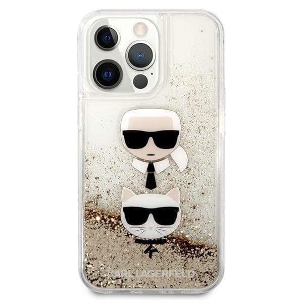 Karl Lagerfeld Liquid Glitter Case Karl And Choupette Head for iPhone — تصویر ۳