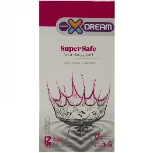 کاندوم بسیار امن ایکس دریم مدل Super Safe تعداد ۱۲ عددی