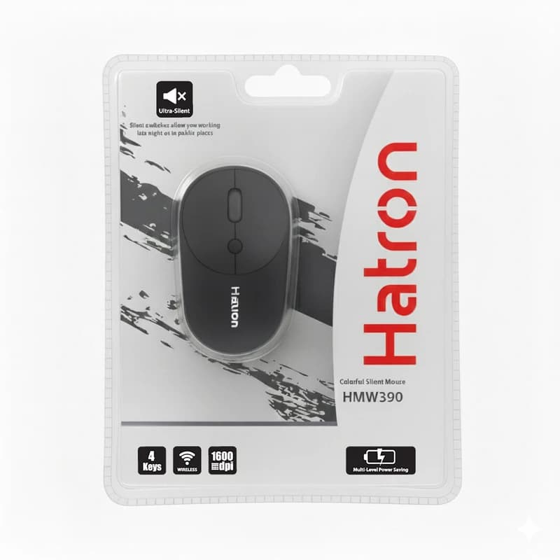 ماوس بی سیم هترون مدل HMW390SL – مشکی — تصویر ۳