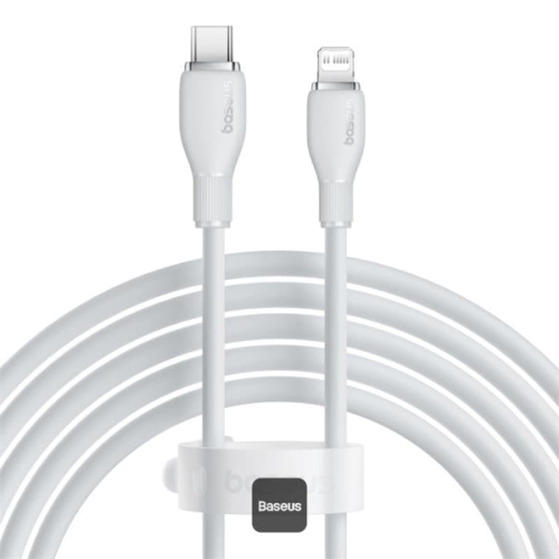 کابل تبدیل فست شارژ Baseus Pudding Series Type-C To Lightning 2.22A PD 20W 1.2m (سفید)