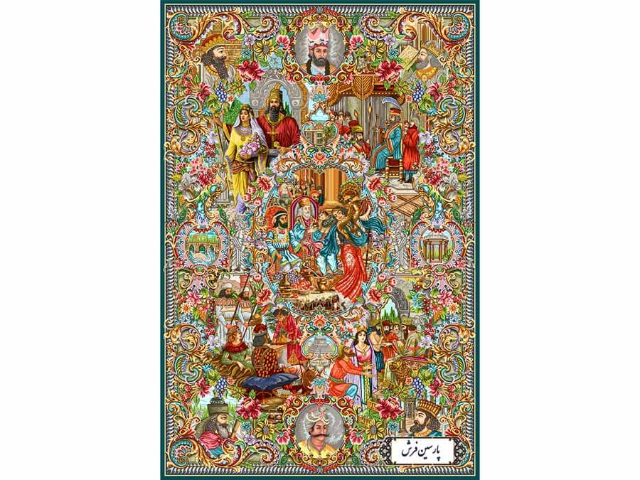 نخ و نقشه تابلو فرش سلاطین ایران – کد NP4953