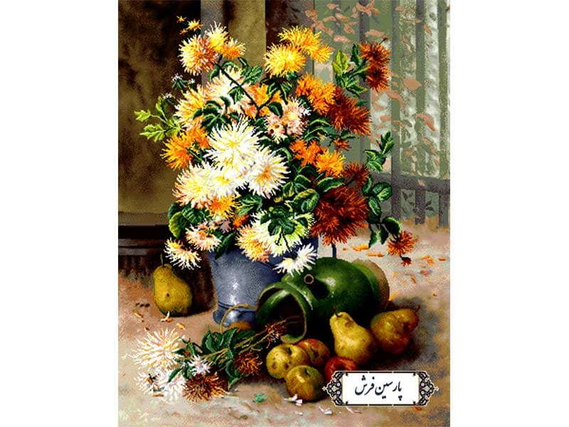 نخ و نقشه تابلو فرش طرح گل و میوه – کد NG1637