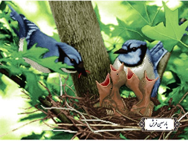 نخ و نقشه تابلو فرش طرح پرندگان – کد NH3582