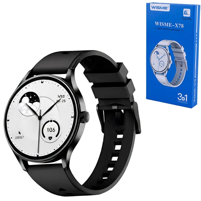ساعت هوشمند WISME-X78 صفحه گرد همراه سه بند متنوع -رنگ مشکی