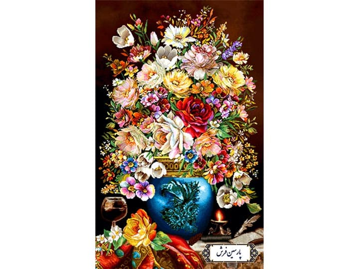 نخ و نقشه تابلو فرش طرح شمع و گلدان – کد NG1603