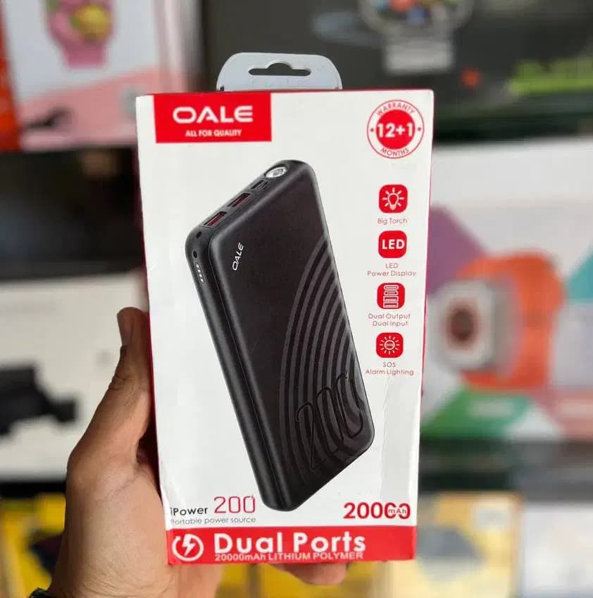 پاور بانک 20 هزار OALE مدل iPower 200 (گارانتی 6 ماهه )