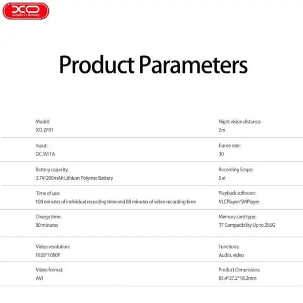 دوربین کوچک ورزشی ایکس او مدل XO ZF01 — تصویر ۴