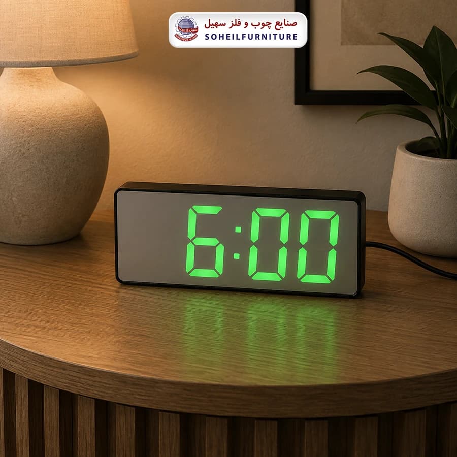 ساعت رومیزی دیجیتال کد 0712 سهیل (ساعت دارای زنگ-دماسنج-تقویم)