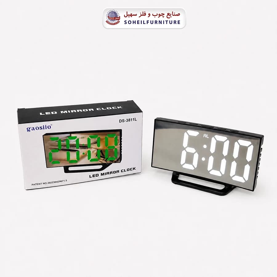 ساعت رومیزی دیجیتال کد 3811 سهیل (ساعت دارای زنگ-دماسنج-تقویم) — تصویر ۵
