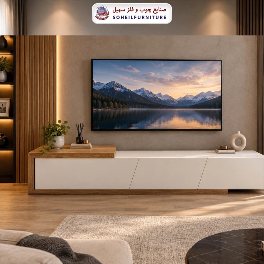 میز تلویزیون پینترستی کد 123 سهیل (روکش وکیوم) — تصویر ۲