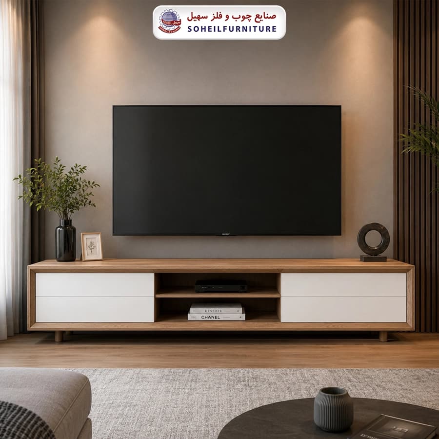 میز تلویزیون 122 جدید سهیل (روکش ضد آب و ضد خش وکیوم) — تصویر ۲