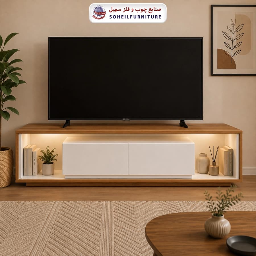 میز تلویزیون پینترستی چراغ دار سهیل