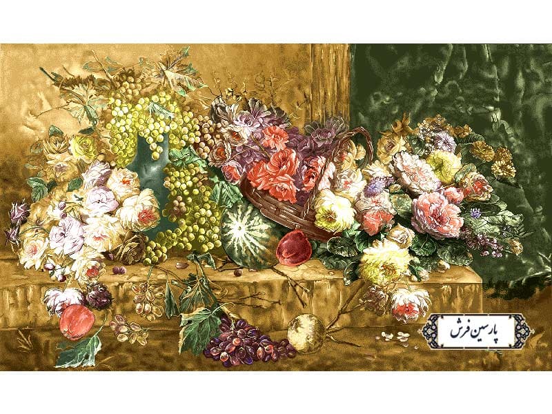 نخ و نقشه تابلو فرش طرح گل و میوه – کد NG1596