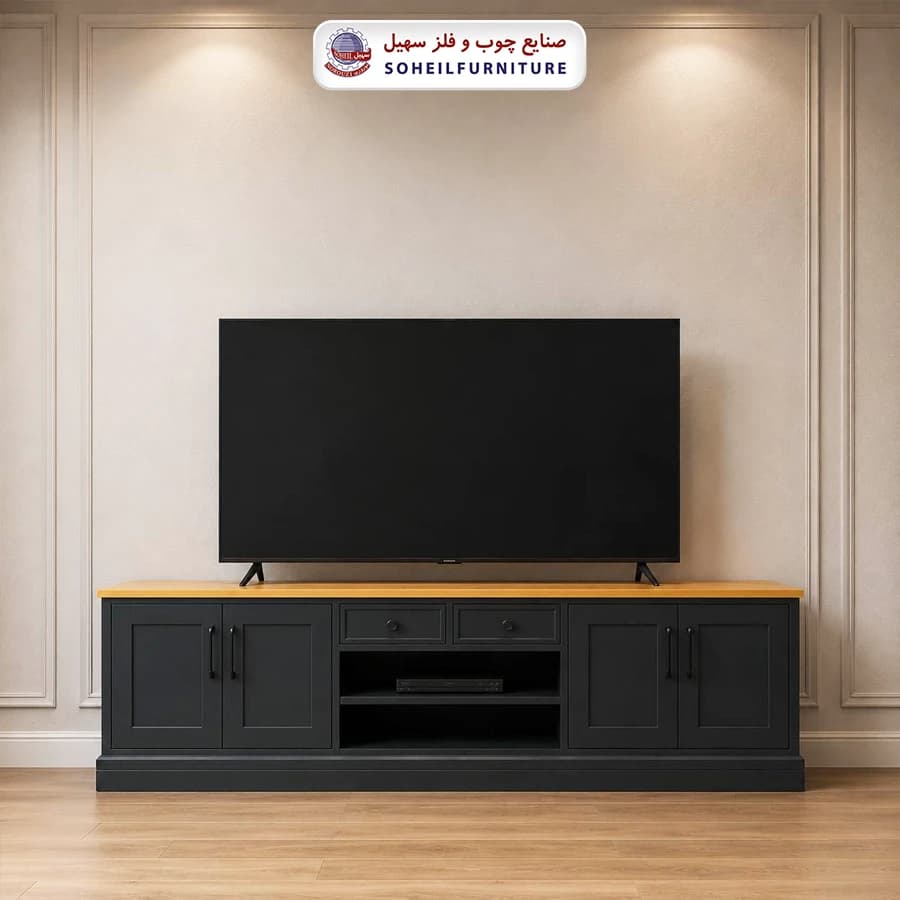 میز تلویزیون 157 سهیل روکش چوب طبیعی بلوط