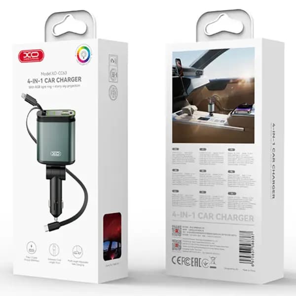 شارژر فندکی فست شارژ 45 وات با کابل ایکس او مدل XO CC63 — تصویر ۶