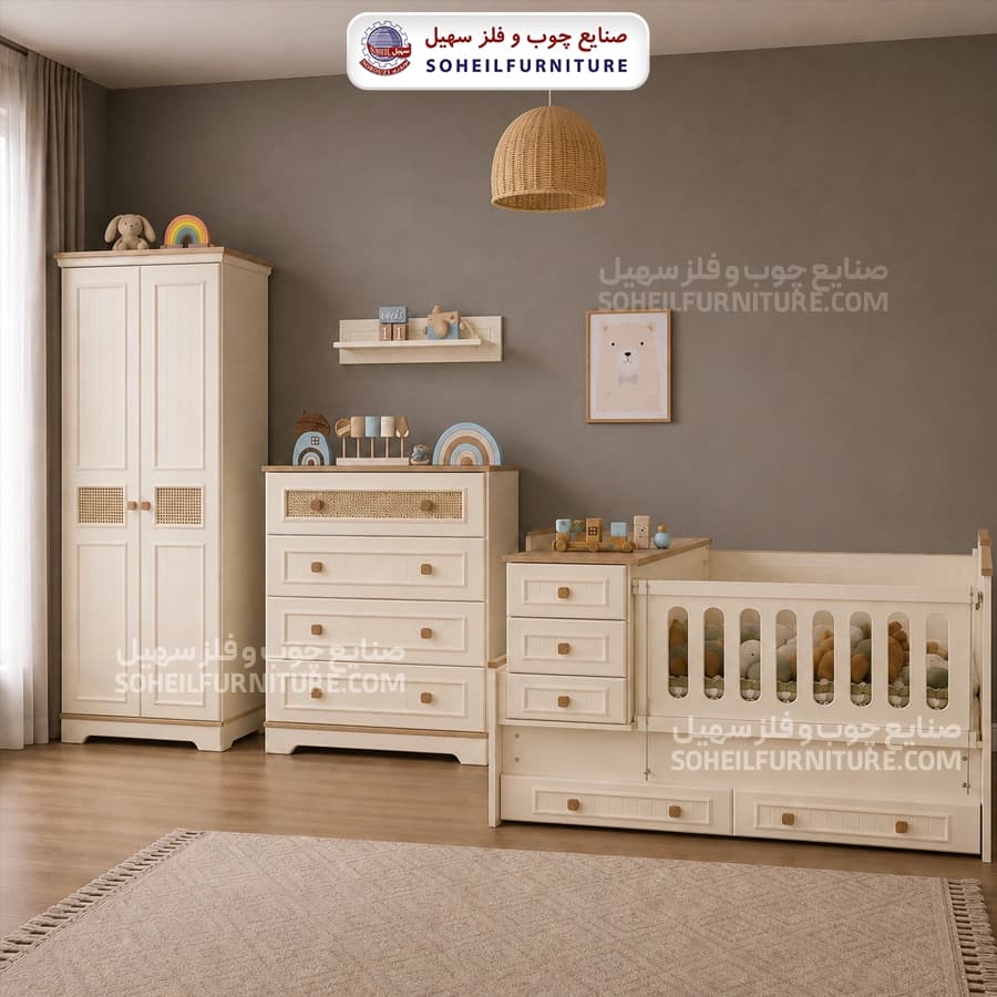 سرویس خواب نوزاد پیناد حصیری(سیسمونی نوزاد مدل پیناد)