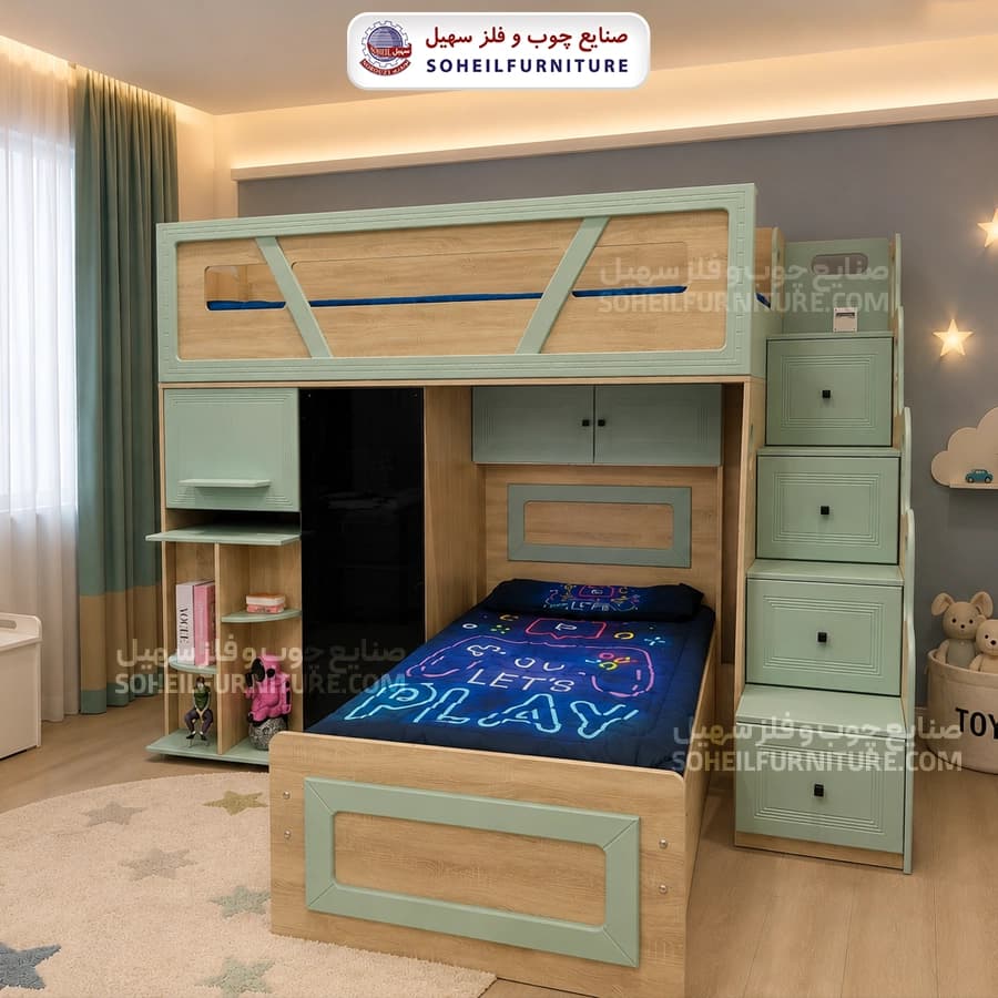 تخت خواب دوطبقه پیولت (سرویس خواب دوطبقه)