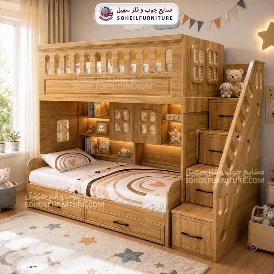 تخت خواب دوطبقه باراد (سرویس خواب دوطبقه)