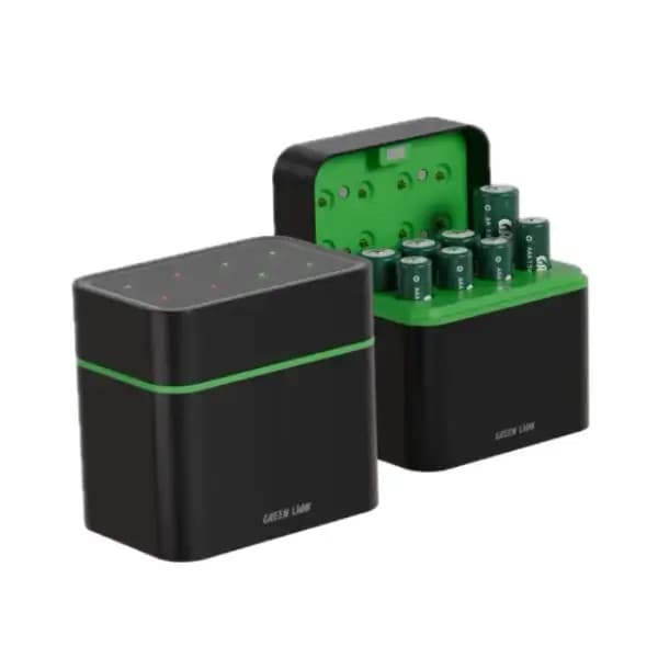 داک باتری قابل شارژ 4 عدد قلمی + 4 عدد نیم قلمی با پورت تایپ سی گرین لاین مدل Green Lion Dock GRB-13 — تصویر ۲