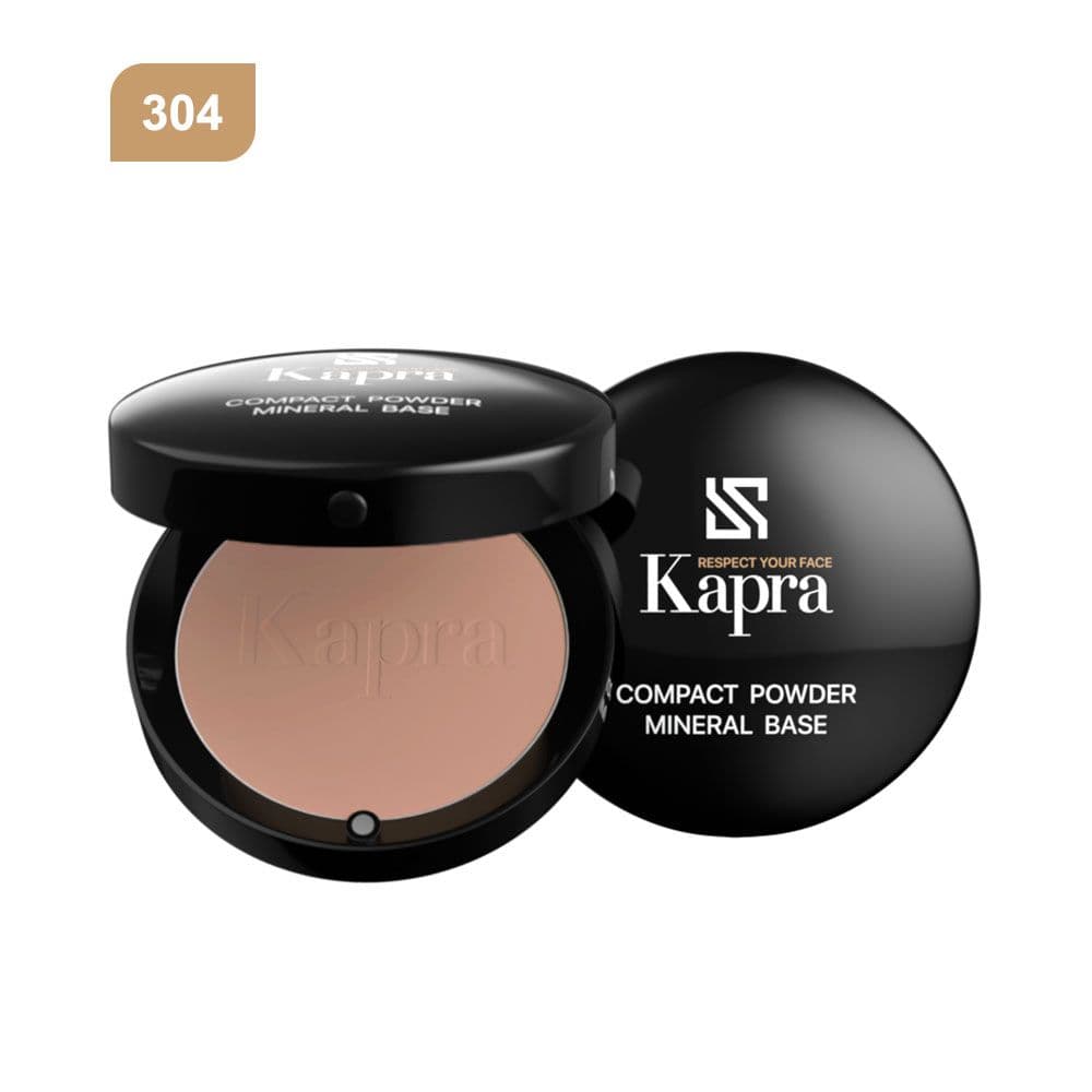 پنکک ساده کاپرا Kapra Compact Powder | پنکک مات کننده کاپرا با پوشش مخملی و ماندگاری بالا مناسب انواع پوست کد 304