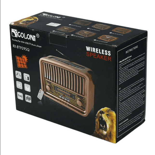 اسپیکر بلوتوثی گولون مدل RX-BT929SQ با ریموت کنترل — تصویر ۳