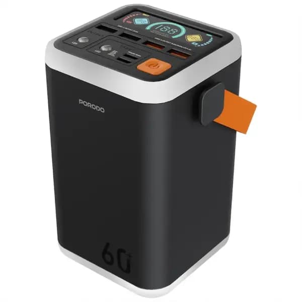 پاوربانک 60000 هزار با نمایشگر TFT چندپورت پرودو مدل Porodo Cappadoc