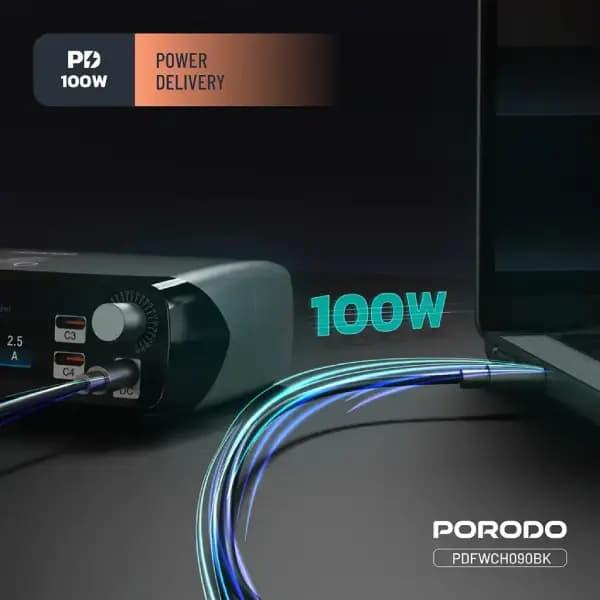 شارژر رومیزی هوشمند پرودو مدل Porodo PowerGate Smart Charging Station — تصویر ۳