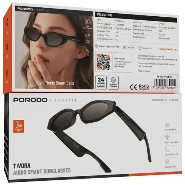 عینک آفتابی هوشمند صوتی پرودو مدل Porodo Lifestyle Tivora — تصویر ۵
