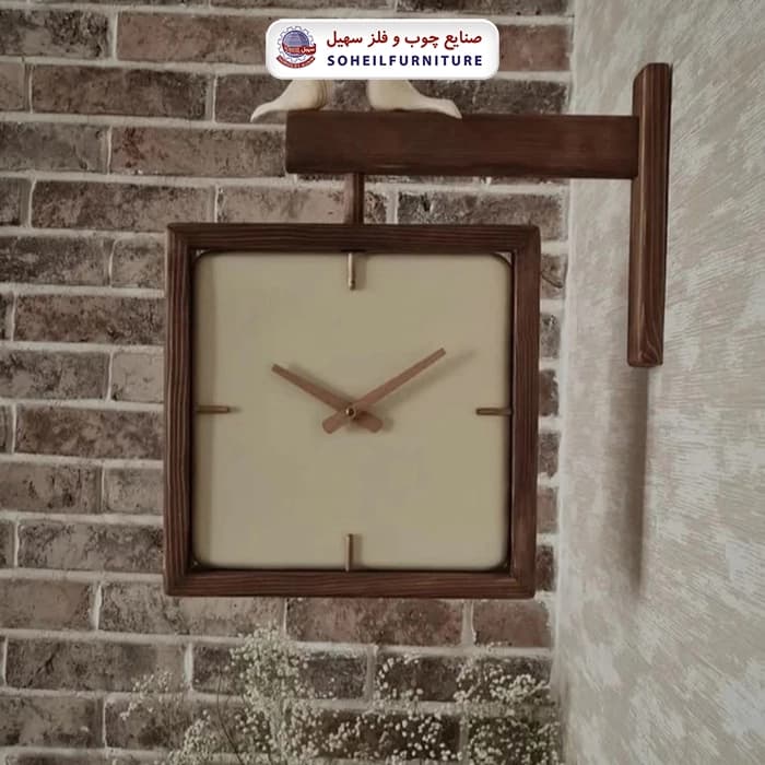 ساعت دیواری چوبی پرنده دار مدل پایه دار سهیل — تصویر ۳