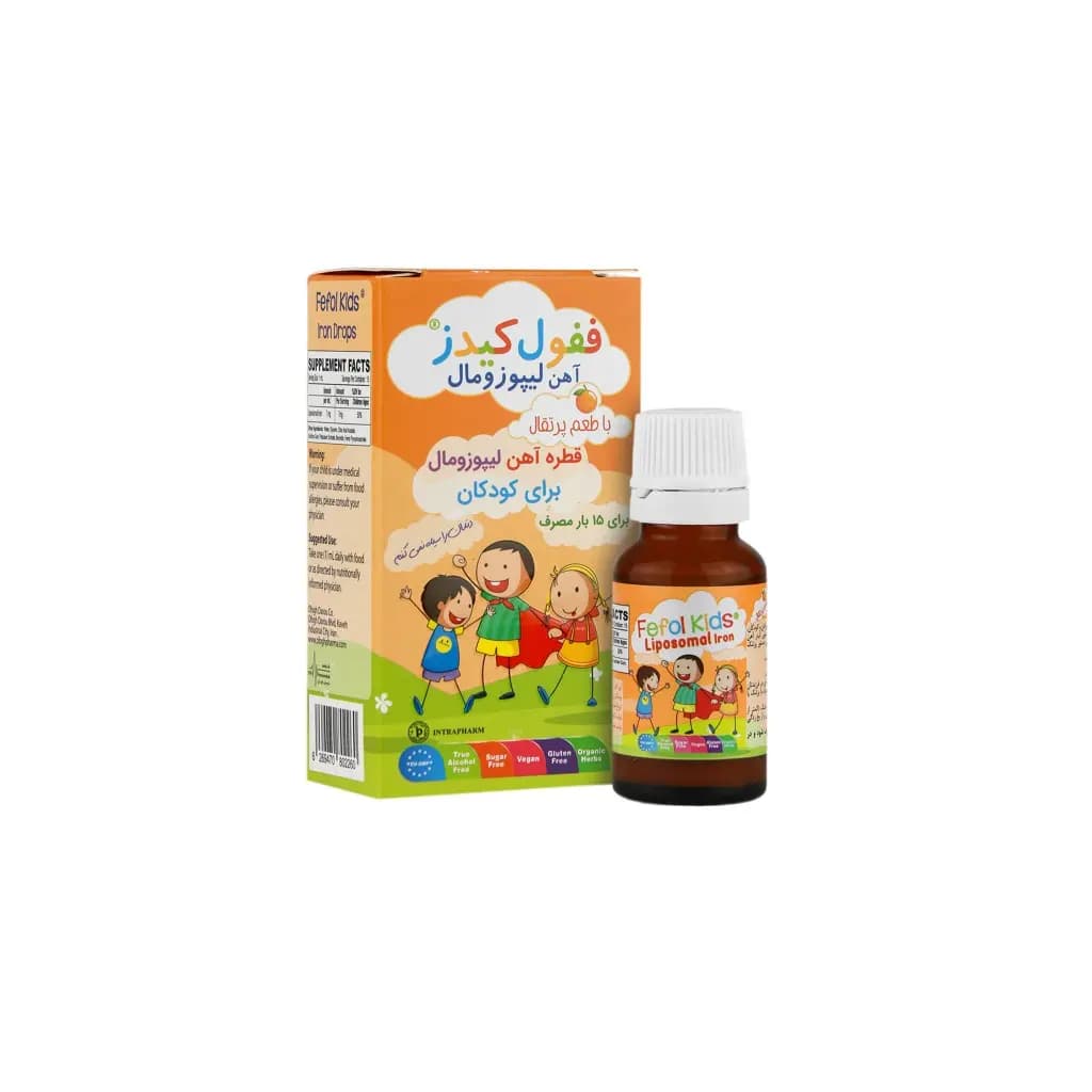 قطره آهن ففول کیدز اینترافارم 15 میلی لیتری (پرتقال)