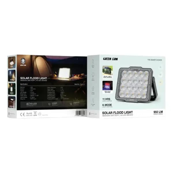 چراغ پروژکتوری خورشیدی گرین لاین مدل Green Lion Solar Flood Light — تصویر ۳