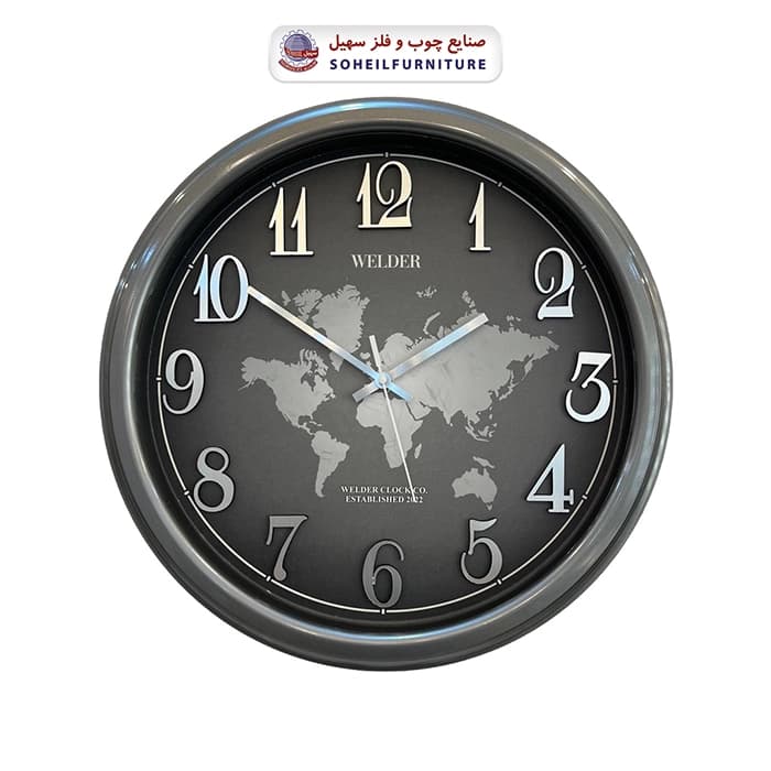 ساعت دیواری نقشه جهان ولدر 545 WELDER سهیل — تصویر ۲