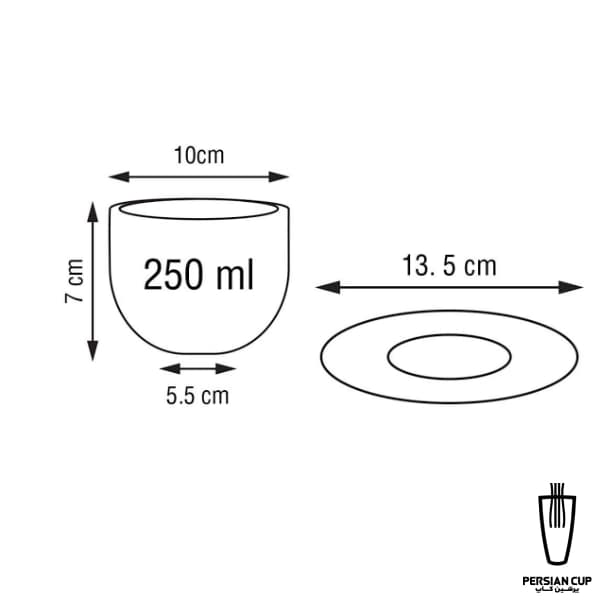 فنجان قهوه لته باداب مدل کایندلی کاو (250ml) — تصویر ۲