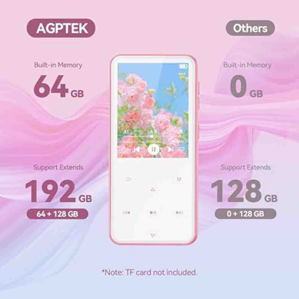 موزیک پلیر AGPTEK مدل M3PL با حافظه داخلی 64GB — تصویر ۷