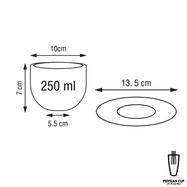 فنجان قهوه باداب مدل هاف اند هاف 250ml — تصویر ۳