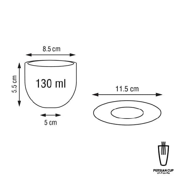 فنجان قهوه کورتادو باداب مدل ارکید 130ml — تصویر ۳