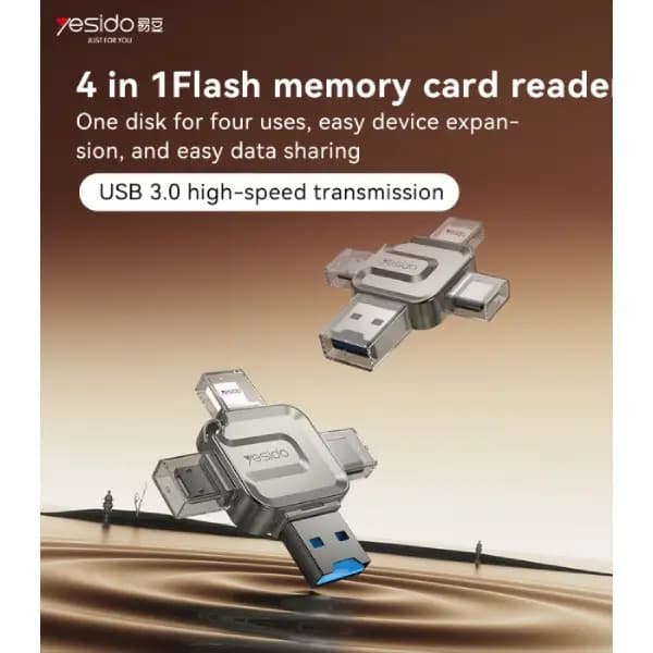 رم ریدر 4 در 1 با رابط USB 3.0 یسیدو مدل Yesido GS23 — تصویر ۲