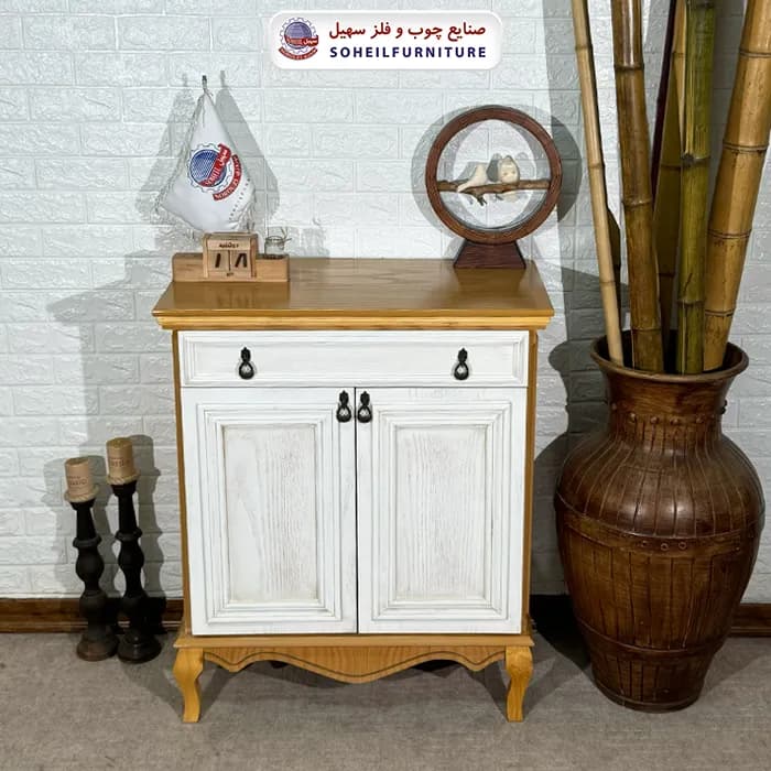 جاکفشی نئو کلاسیک چوب و MDF مدل 139 سهیل (روکش طبیعی چوب بلوط)