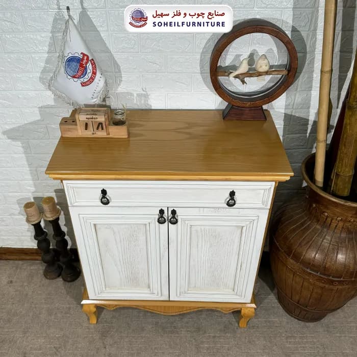 جاکفشی نئو کلاسیک چوب و MDF مدل 139 سهیل (روکش طبیعی چوب بلوط) — تصویر ۳