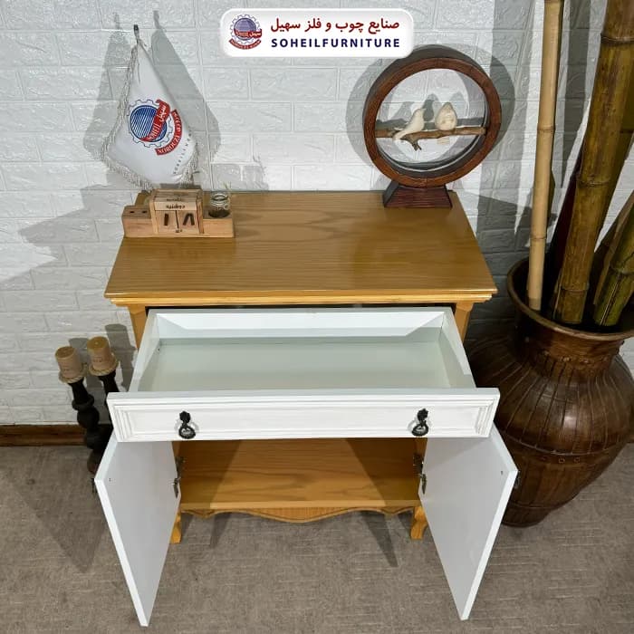 جاکفشی نئو کلاسیک چوب و MDF مدل 139 سهیل (روکش طبیعی چوب بلوط) — تصویر ۶