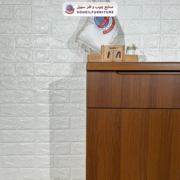 جاکفشی چوب و MDF کشو دار مدل 124 سهیل (روکش ضدآب و ضدخش وکیوم) — تصویر ۴