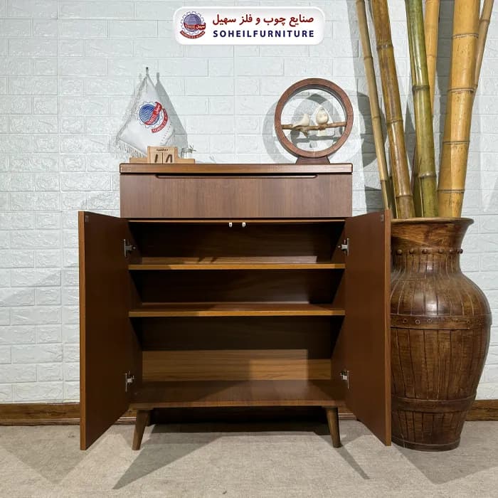 جاکفشی چوب و MDF کشو دار مدل 124 سهیل (روکش ضدآب و ضدخش وکیوم) — تصویر ۸