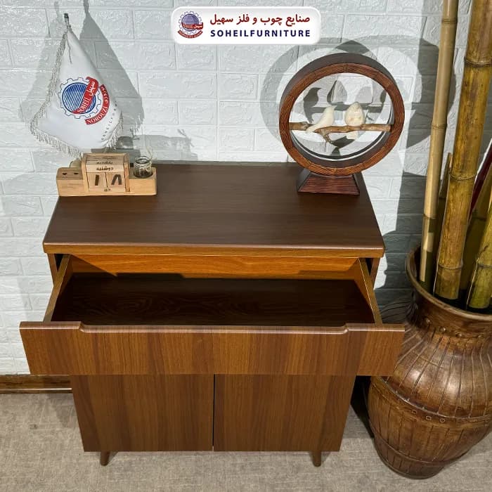جاکفشی چوب و MDF کشو دار مدل 124 سهیل (روکش ضدآب و ضدخش وکیوم) — تصویر ۷