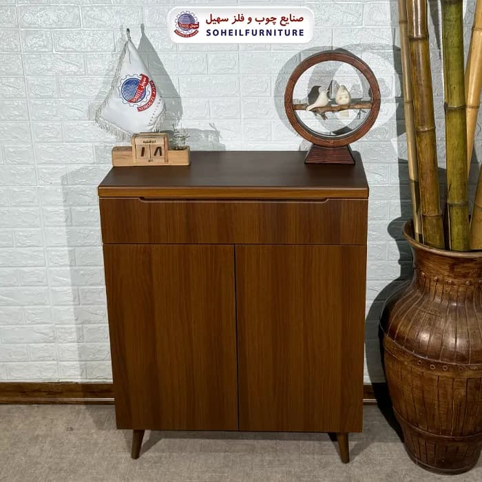 جاکفشی چوب و MDF کشو دار مدل 124 سهیل (روکش ضدآب و ضدخش وکیوم) — تصویر ۲