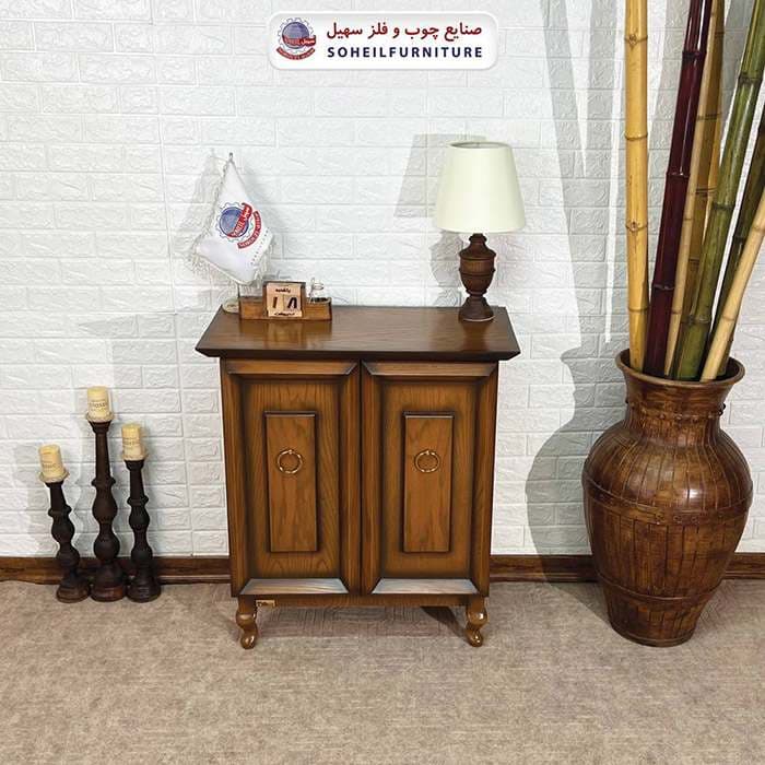 جاکفشی چوب و MDF مدل 136 سهیل (روکش طبیعی چوب بلوط)