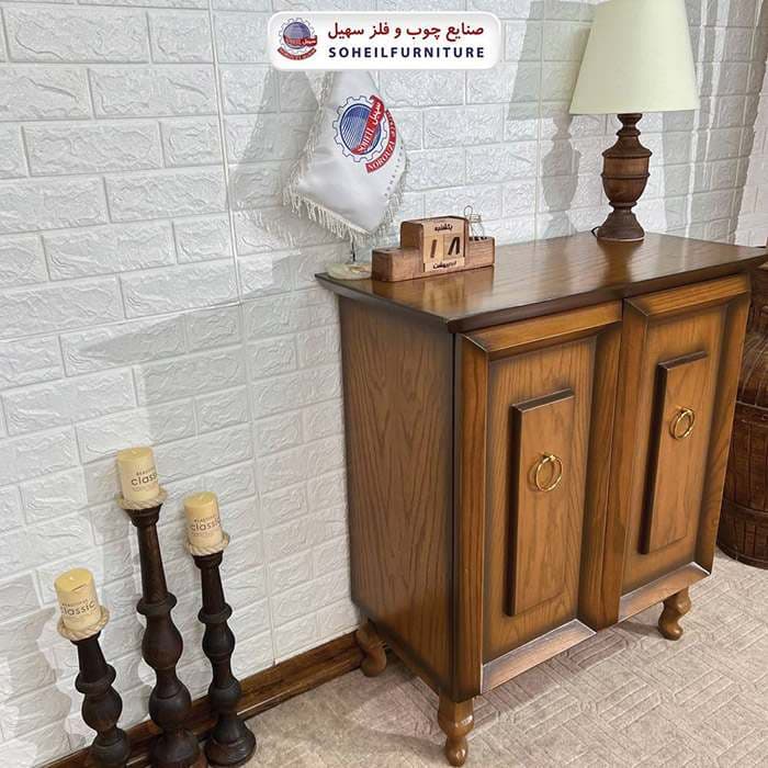 جاکفشی چوب و MDF مدل 136 سهیل (روکش طبیعی چوب بلوط) — تصویر ۳